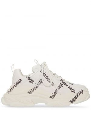 Sneakersy z nadrukiem Balenciaga Triple S białe