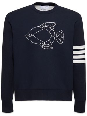 Жакардов памучен пуловер Thom Browne