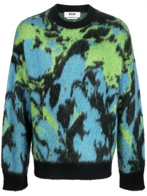 Пуловер с принт с абстрактен десен с кръгло деколте Msgm
