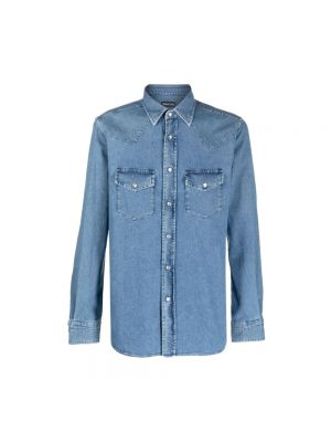 Niebieska koszula jeansowa Tom Ford