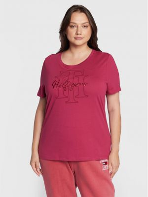 T-shirt Tommy Hilfiger Curve rosa