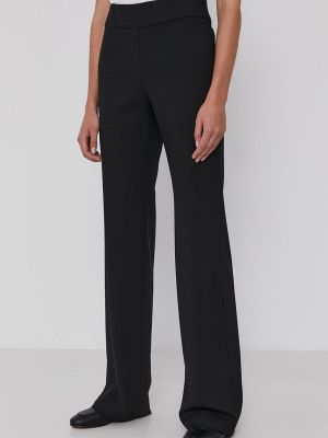 Emporio Armani Pantaloni femei, culoarea negru, model drept, high waist