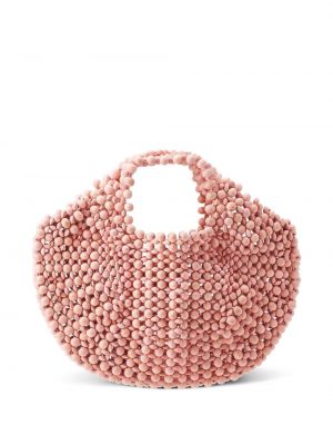 Τσάντα shopper με χάντρες Aranaz ροζ