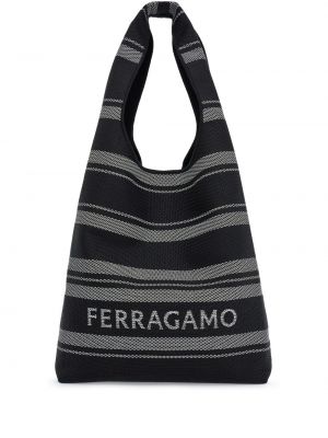 Pletena nakupovalna torba s potiskom Ferragamo