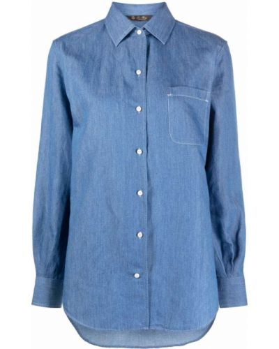 Джинсовая рубашка Loro Piana, синий