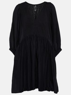 Хлопковое бархатное платье мини Velvet черное