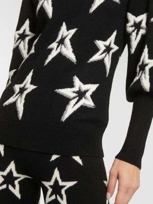 Zvaigznes vilnas džemperis ar augstu apkakli Perfect Moment melns