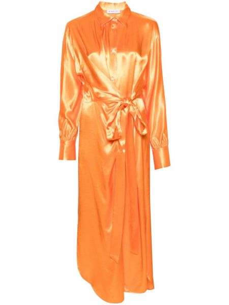 Σατέν φόρεμα σε στυλ πουκάμισο Manuel Ritz πορτοκαλί