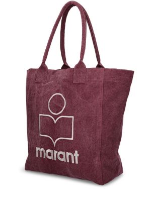 Bavlnená nákupná taška Isabel Marant fialová