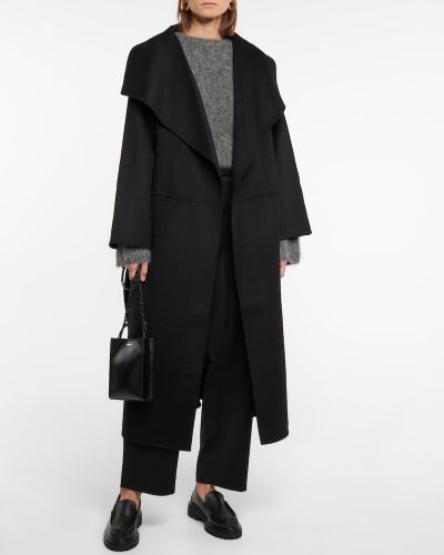 Kašmírový vlněný kabát Totême černý