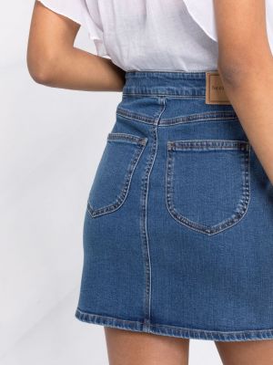 Spódnica jeansowa sznurowana koronkowa See By Chloe niebieska