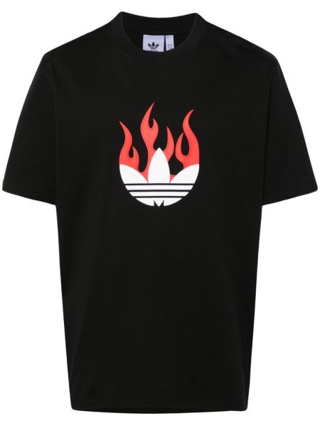 Kokvilnas t-krekls Adidas melns