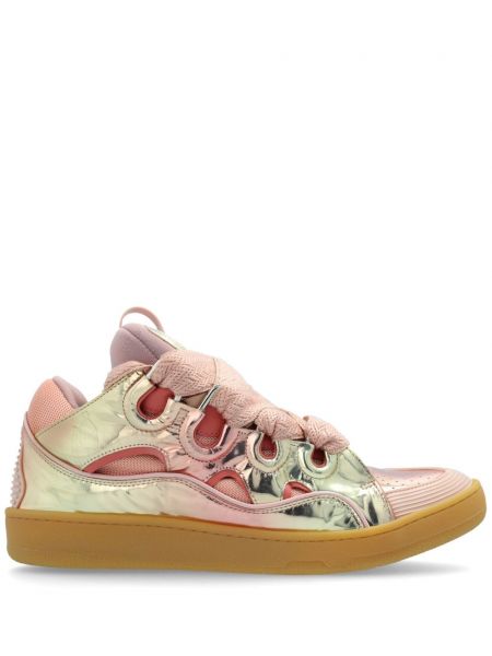 Sneakers με κορδόνια με δαντέλα chunky Lanvin ροζ