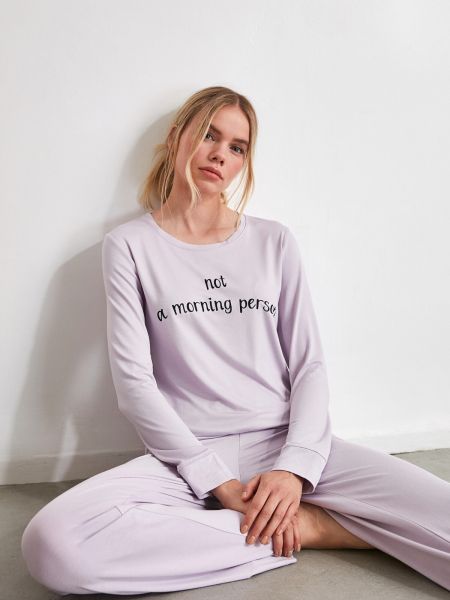 Pidžama s printom Trendyol siva