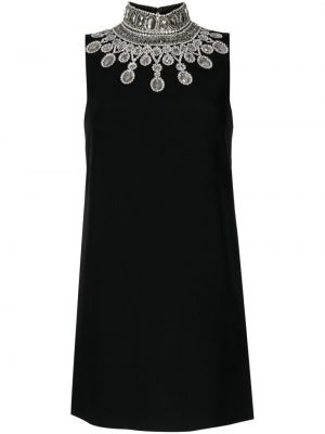 Sukienka koktajlowa bez rękawów z kryształkami Andrew Gn czarna