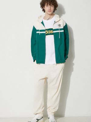 Μπλούζα με κουκούλα Adidas Originals πράσινο