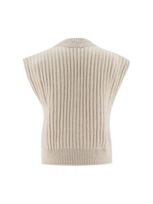 Sweter bez rękawów Brunello Cucinelli beżowy