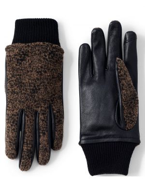Кожаные сенсорные перчатки Lands' End коричневые