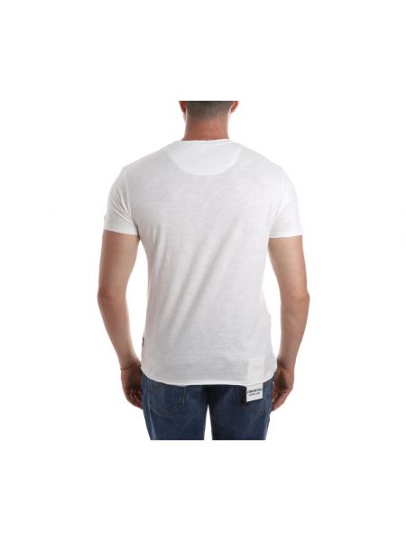 T-shirt mit v-ausschnitt mit kurzen ärmeln mit taschen Yes Zee weiß