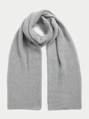 Вязаный шарф в рубчик Marks & Spencer серый