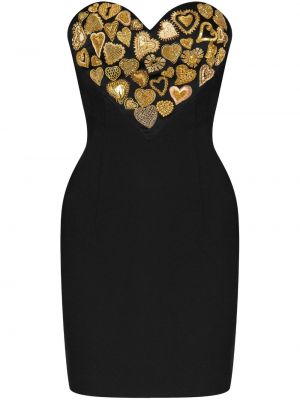 Κοκτέιλ φόρεμα με κέντημα Moschino μαύρο