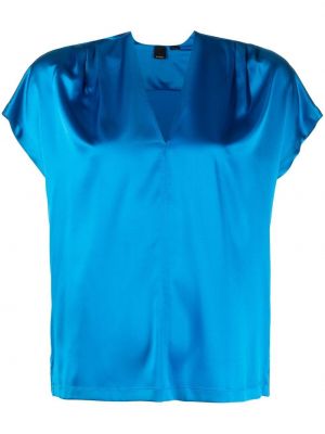 Копринена блуза с v-образно деколте Pinko