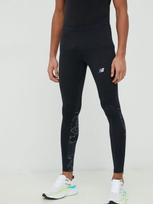 Reflexní běžecké kalhoty s potiskem New Balance černé