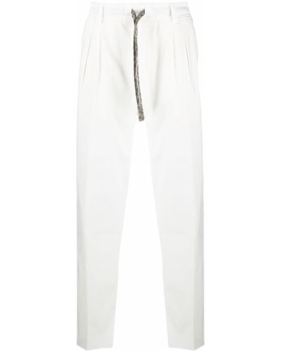 Pantalones rectos con cordones Gabriele Pasini blanco