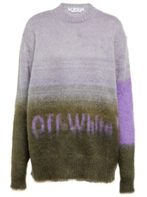 Moherowy sweter z nadrukiem Off-white biały