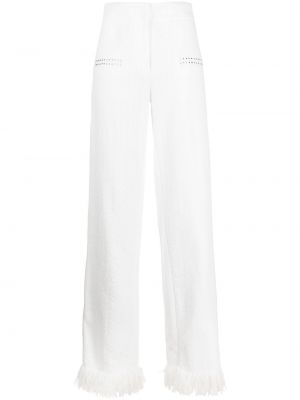 Pantaloni baggy con cristalli Genny bianco