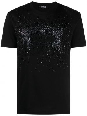Kokvilnas t-krekls Versace melns