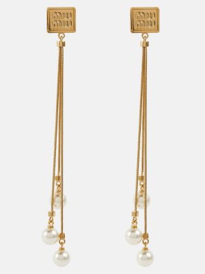 Σκουλαρίκια με μαργαριτάρια Miu Miu χρυσό