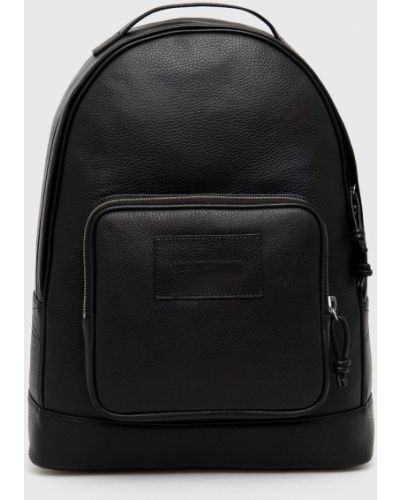 Кожаный рюкзак Emporio Armani черный