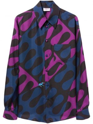Μεταξωτό πουκάμισο με κουμπιά με σχέδιο Pucci