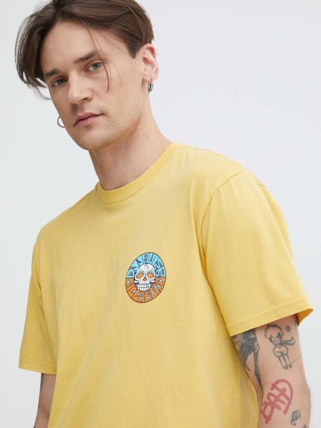 Желтая хлопковая футболка с принтом Billabong