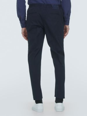 Pantalones rectos de algodón de tela jersey Kiton azul