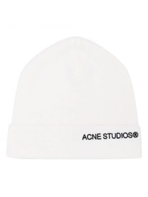 Σκούφος με κέντημα Acne Studios λευκό