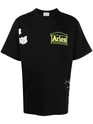 Camiseta con estampado Aries negro