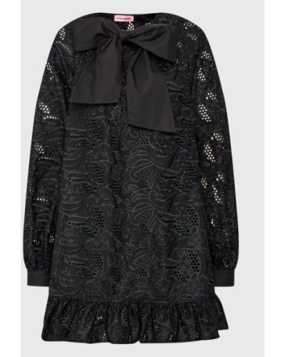 Laza szabású gyapjú ruha Custommade - fekete