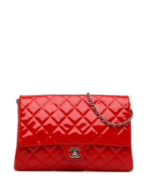 Prešívaná listová kabelka Chanel Pre-owned červená