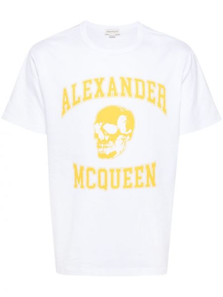 Tričko s potiskem Alexander Mcqueen bílé