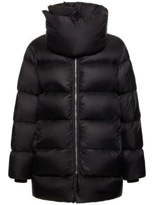 Chaqueta de plumas con plumas con cuello alto Rick Owens negro