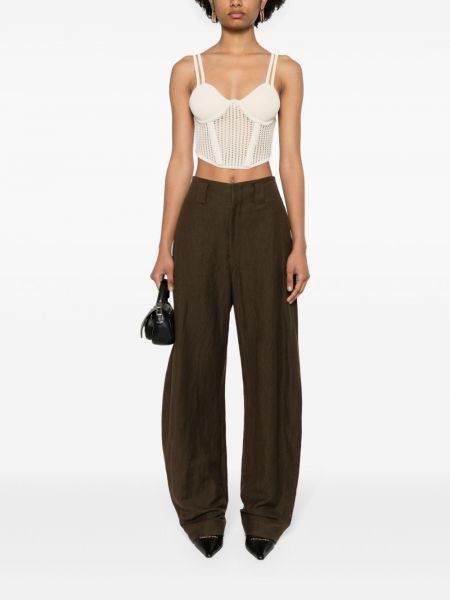 Crop top Pinko beżowy