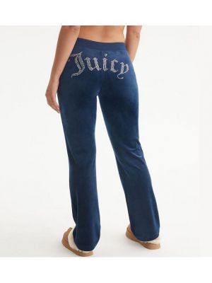 Велюровые спортивные штаны Juicy Couture синие