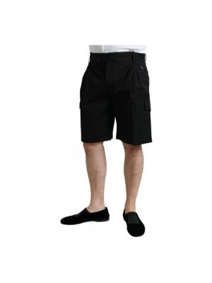 Pantalones cortos de cintura alta de flores con estampado Dolce & Gabbana negro