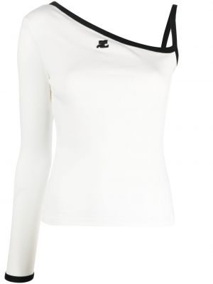 Broderet crop top Courreges hvid