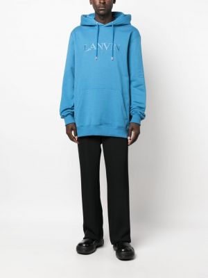 Fleece hoodie mit stickerei Lanvin blau