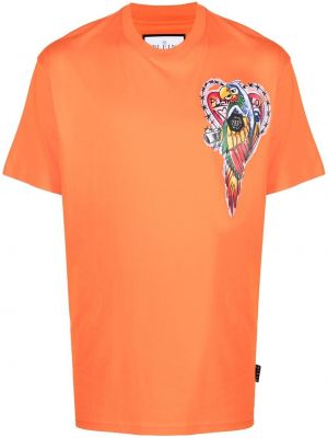 Тениска с кръгло деколте Philipp Plein оранжево