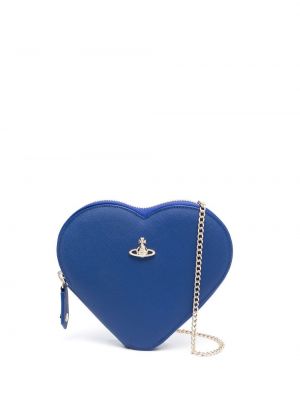 Geantă crossbody cu motiv cu inimi Vivienne Westwood albastru