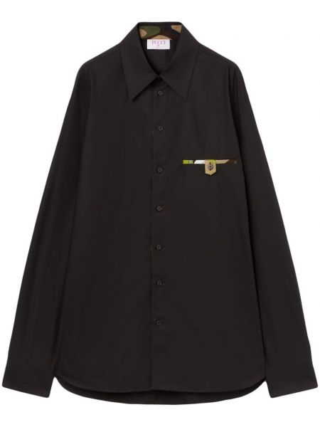 Βαμβακερό πουκάμισο Pucci μαύρο